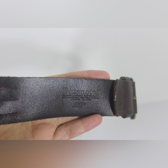 Chocolate Brown Woven Braided Leather Belt with Antiqued Brass Buckle - Picture 7 of 7